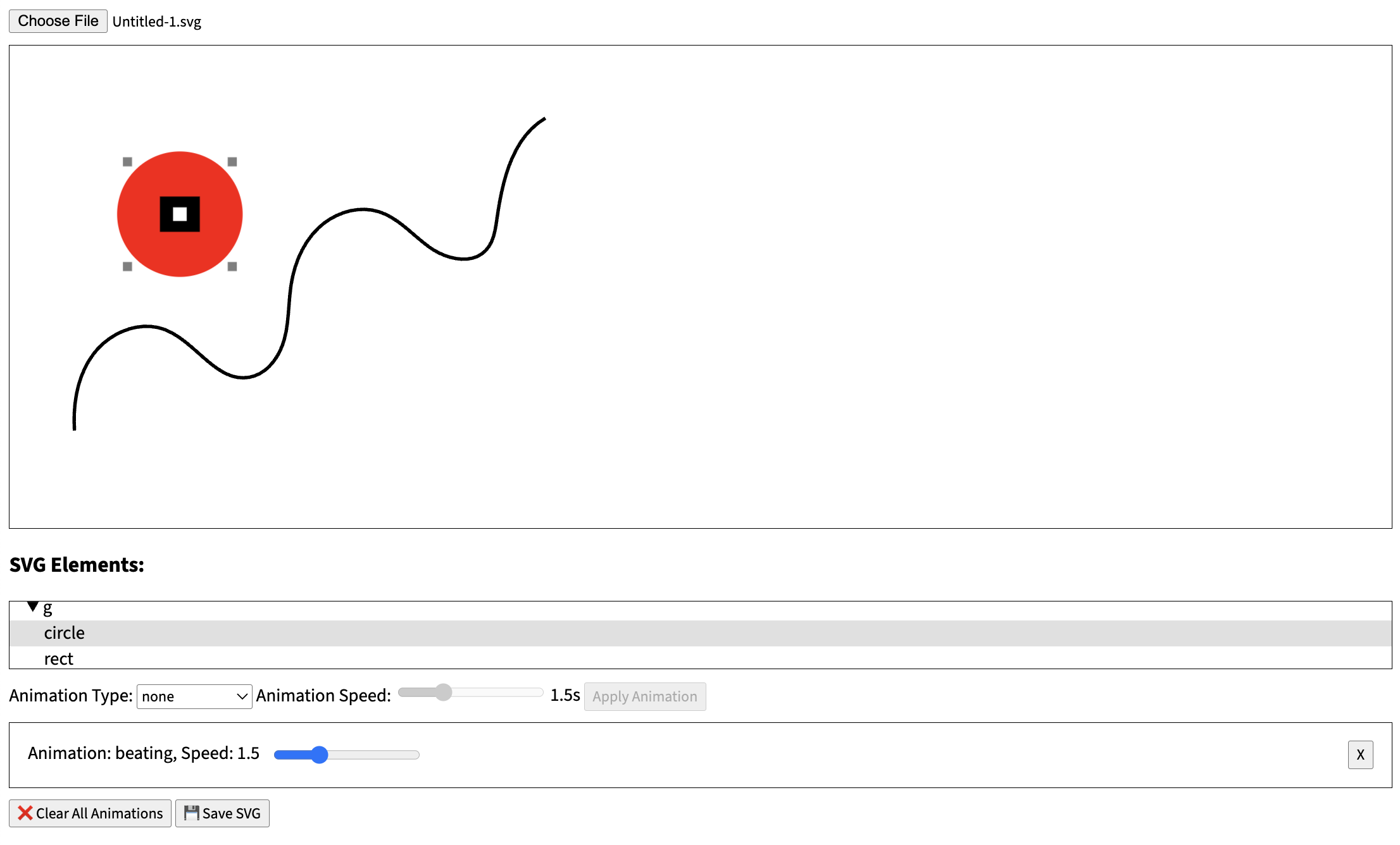 The original ugly interface of SVG Animator Pro MVP